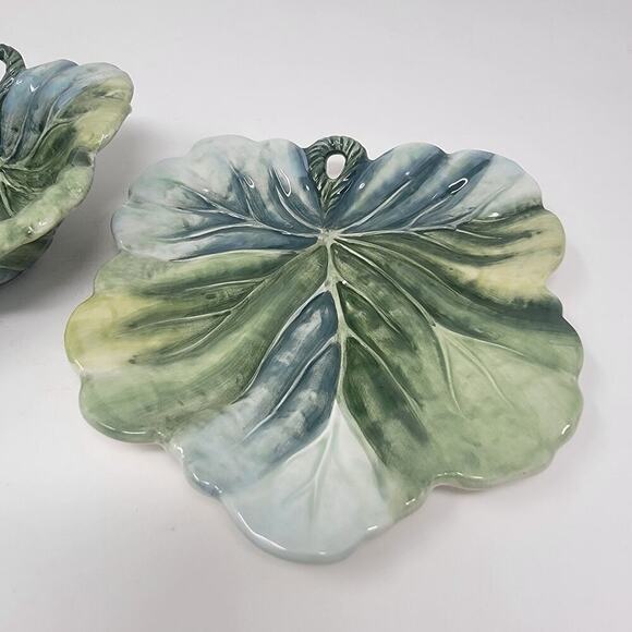 Fitz And Floyd Matching Leaf Plate & Bowl Wall Decor Home Decor Set of 2 - Picture 3 of 16
